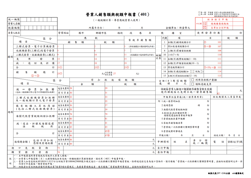 圖 / 401 申報書